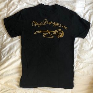 OBEY - S - Black  land Yellow Rose Graphic Tee